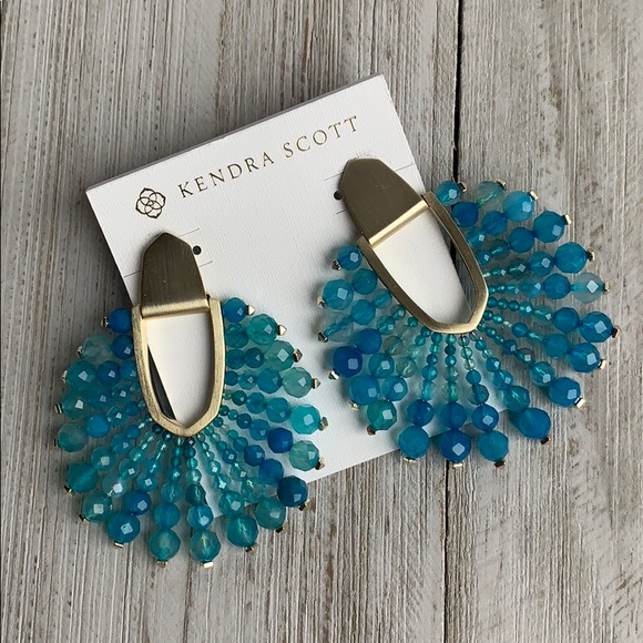 Kendra Scott Jewelry - Kendra Scott Diane Blue Beaded Agate Earrings NEW